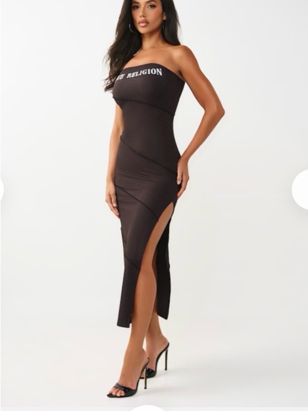 Women’s True Religion strapless ribbed maxi dress Sz med